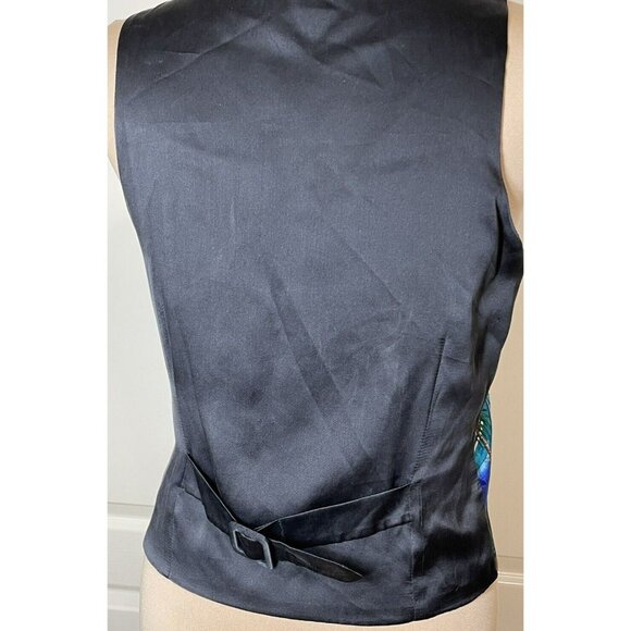 Nicole Miller Vintage Silk Vest Small – Tropical Antigua Print Travel Theme 90s - Picture 9 of 16